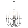 Elk Showroom Neville 34'' Wide 12Light Chandelier, Charcoal Black 89709/8+4